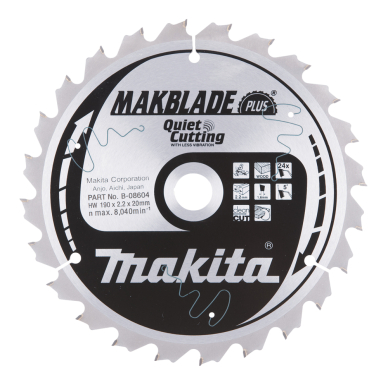 T.C.T. pjūklas MAKBLADE PLUS 190X2.2X20mm 5° T24 Makita B-08604 1 T.C.T. pjūklas MAKBLADE PLUS 190X2.2X20mm 5° T24 Makita B-08604 1