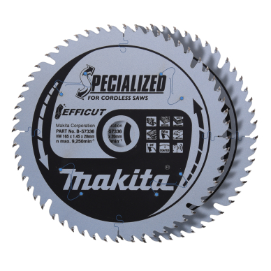 T.C.T. pjūklas medienai/ MDF/laminatui 165X1.45X20mm 23° T56 EFFICUT 2 vnt. Makita B-57336-2 T.C.T. pjūklas medienai/ MDF/laminatui 165X1.45X20mm 23° T56 EFFICUT 2 vnt. Makita B-57336-2