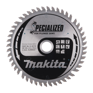 T.C.T. pjūklas SPECIALIZED 165X2X20mm 5° T48 Makita B-56742 1 T.C.T. pjūklas SPECIALIZED 165X2X20mm 5° T48 Makita B-56742 1