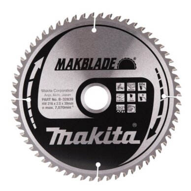 Pjovimo diskas MAKITA B-32839, 16X2X30mm, 5°, T60