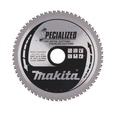 T.C.T. pjūklas SPECIALIZED 185X1.6X30mm 0° T64 Makita B-31669 1 T.C.T. pjūklas SPECIALIZED 185X1.6X30mm 0° T64 Makita B-31669 1
