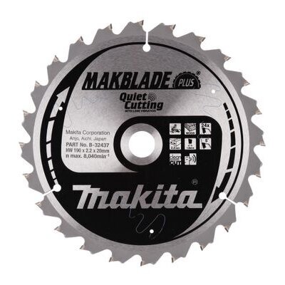 T.C.T. pjūklas Makita B-32437, 190X2.2X20mm, T24