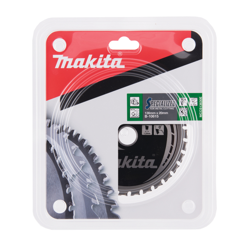 Pjovimo diskas Makita B-10615 SPECIALIZED, 136X1.5X20mm, 0°, T30 2 Pjovimo diskas Makita B-10615 SPECIALIZED, 136X1.5X20mm, 0°, T30 2