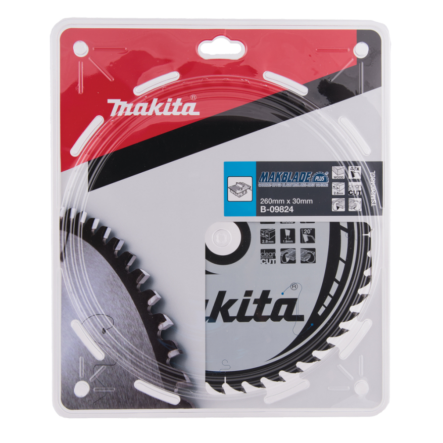 Pjovimo diskas Makita B-09824 MAKBLADE PLUS, 260X2.8X30mm, 20°, T48 2