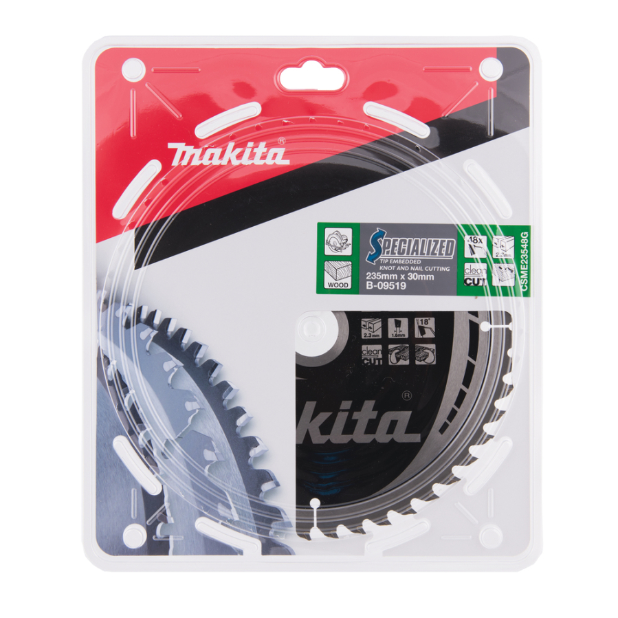 T.C.T. pjūklas SPECIALIZED 235X2.3X30mm 18° T48 Makita B-09519 2