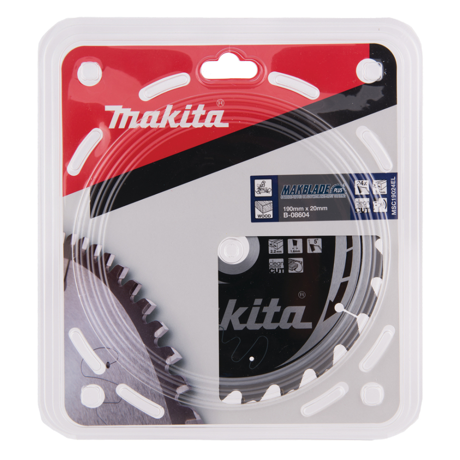 T.C.T. pjūklas MAKBLADE PLUS 190X2.2X20mm 5° T24 Makita B-08604 2 T.C.T. pjūklas MAKBLADE PLUS 190X2.2X20mm 5° T24 Makita B-08604 2