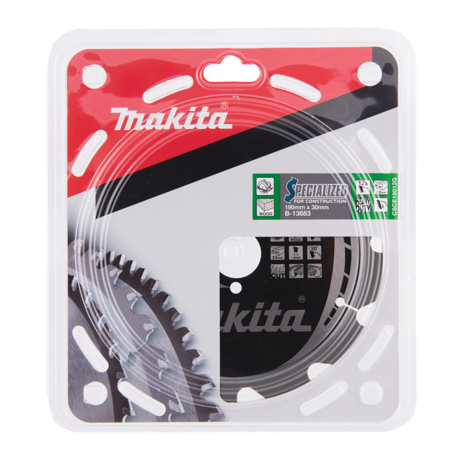 Pjovimo diskas Makita B-13683 SPECIALIZED, 190X2.6X30mm, 20°, T12 2 Pjovimo diskas Makita B-13683 SPECIALIZED, 190X2.6X30mm, 20°, T12 2