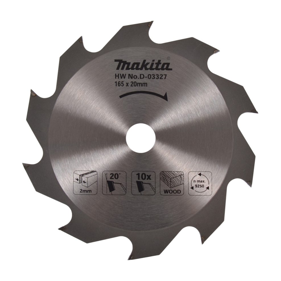 Pjovimo diskas Makita D-03327, 165X2X20mm, 20°, T10 Pjovimo diskas Makita D-03327, 165X2X20mm, 20°, T10
