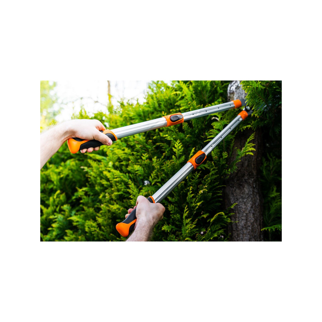 Teleskopinės antkaklio genėjimo žirklės 670 mm, diapazonas iki 42 mm, pavara, padidinanti spaudimo jėgą 40 %. 5