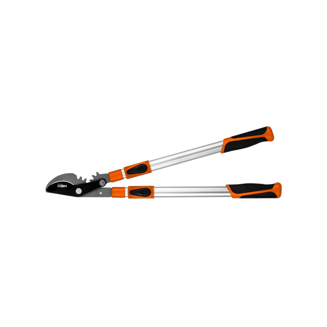 Teleskopinės apeinamųjų šakų genėjimo žirklės 665 mm, diapazonas iki 42 mm, pavara, didinanti spaudimo jėgą 40 %.