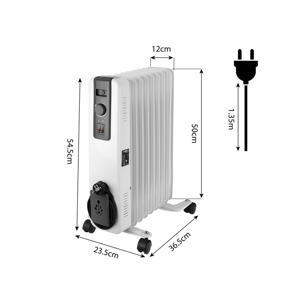 Tepalinis šildytuvas NEO 90-152, 2000W 9 briaunelės 8