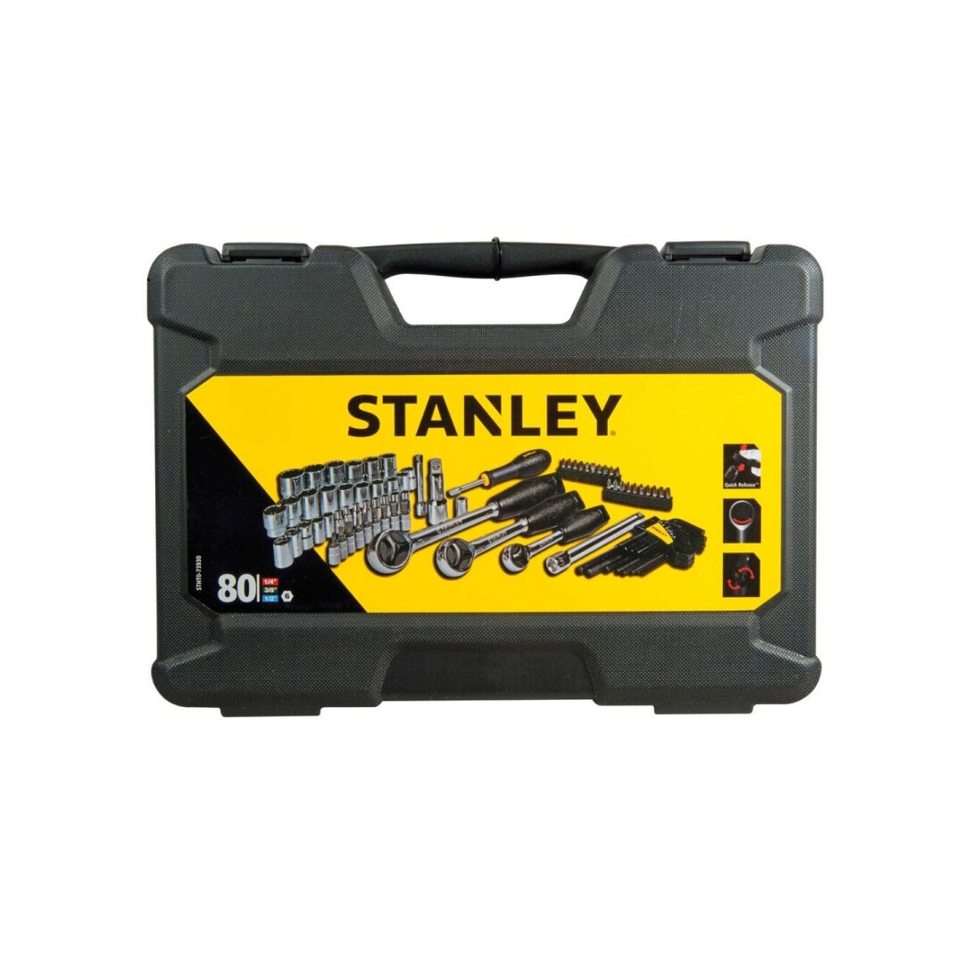 Terkšlės ir galvičių komplektas 80 vnt  1/2, 1/4, 3/8 2