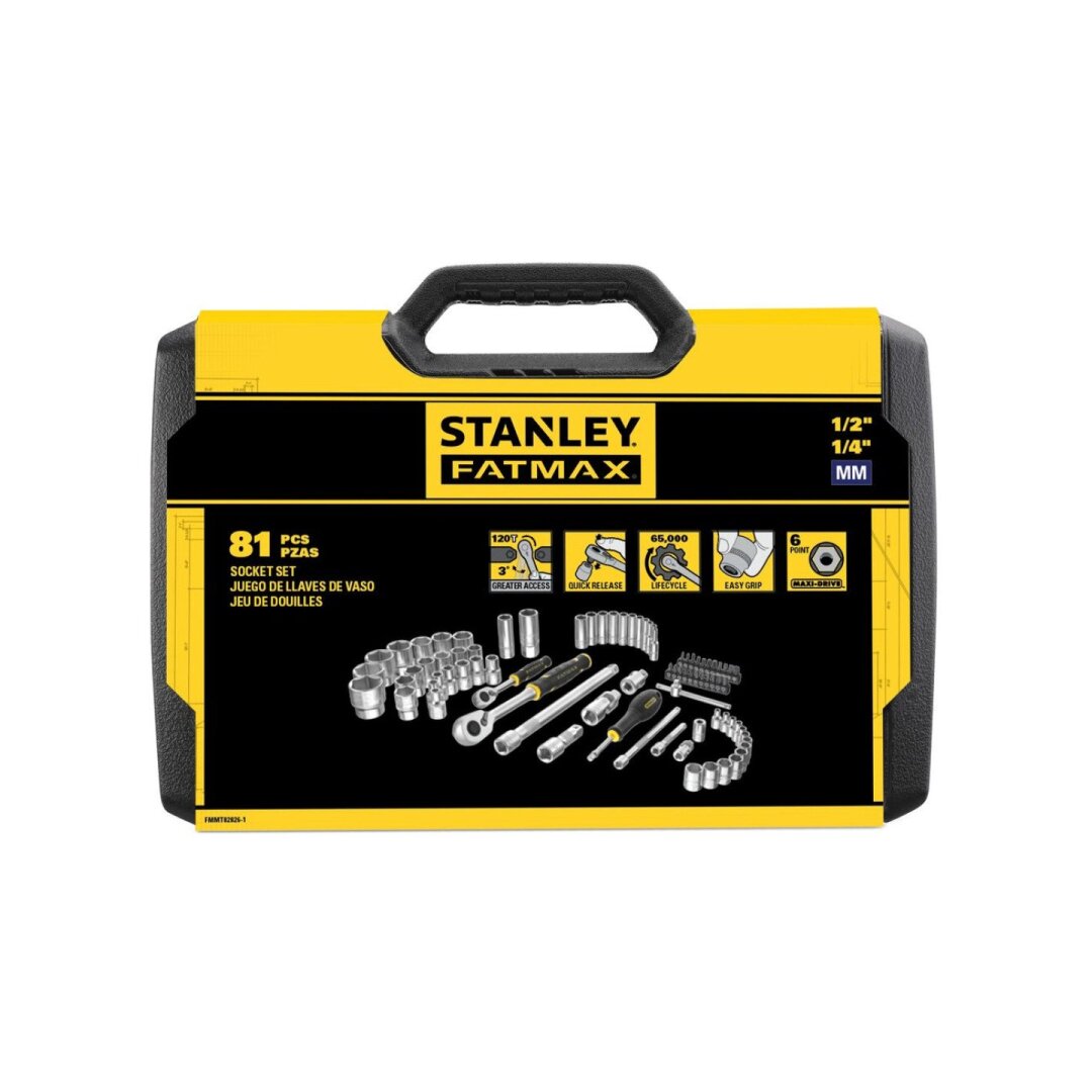 Terkšlės ir galvičių komplektas 81 vnt  1/2 1/4 5