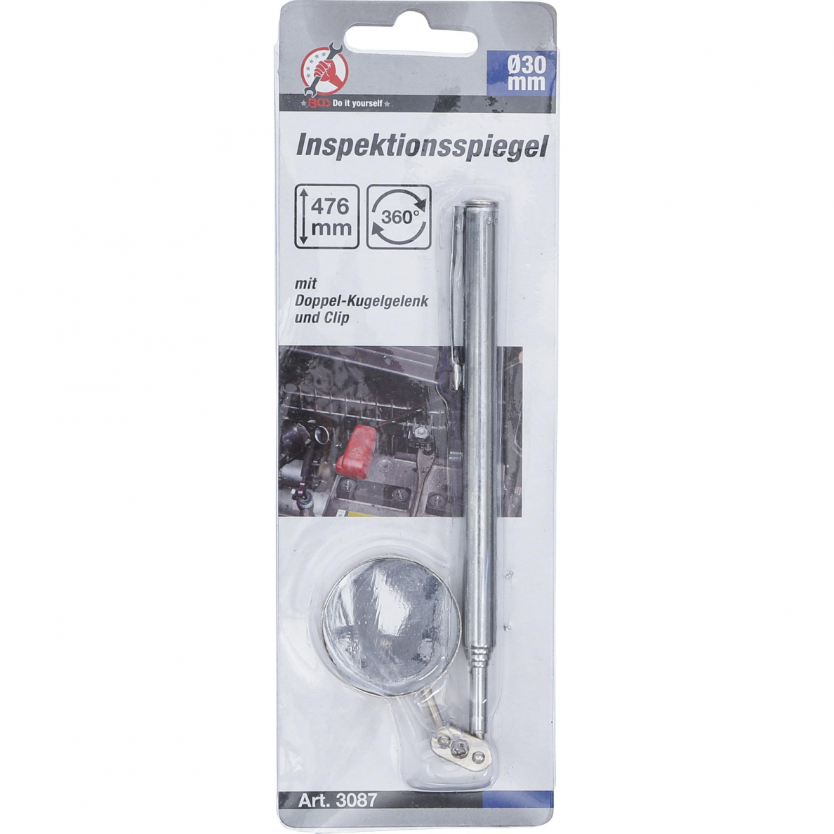 Teleskopinis veidrodėlis BGS-technic, Ø 30 mm 4 Teleskopinis veidrodėlis BGS-technic, Ø 30 mm 4