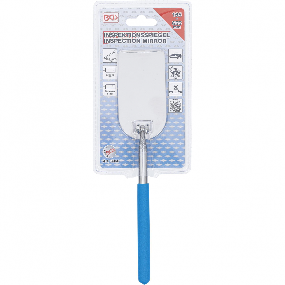 Teleskopinis veidrodėlis BGS-technic, 63 x 45 mm 4 Teleskopinis veidrodėlis BGS-technic, 63 x 45 mm 4