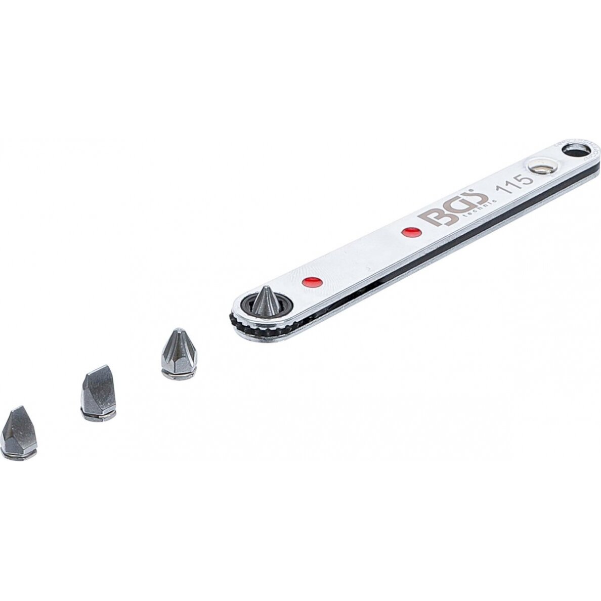 Terkšlinis atsuktuvas | itin plonas | 6.3 mm (1/4") su 4 specialiais antgaliais (115)