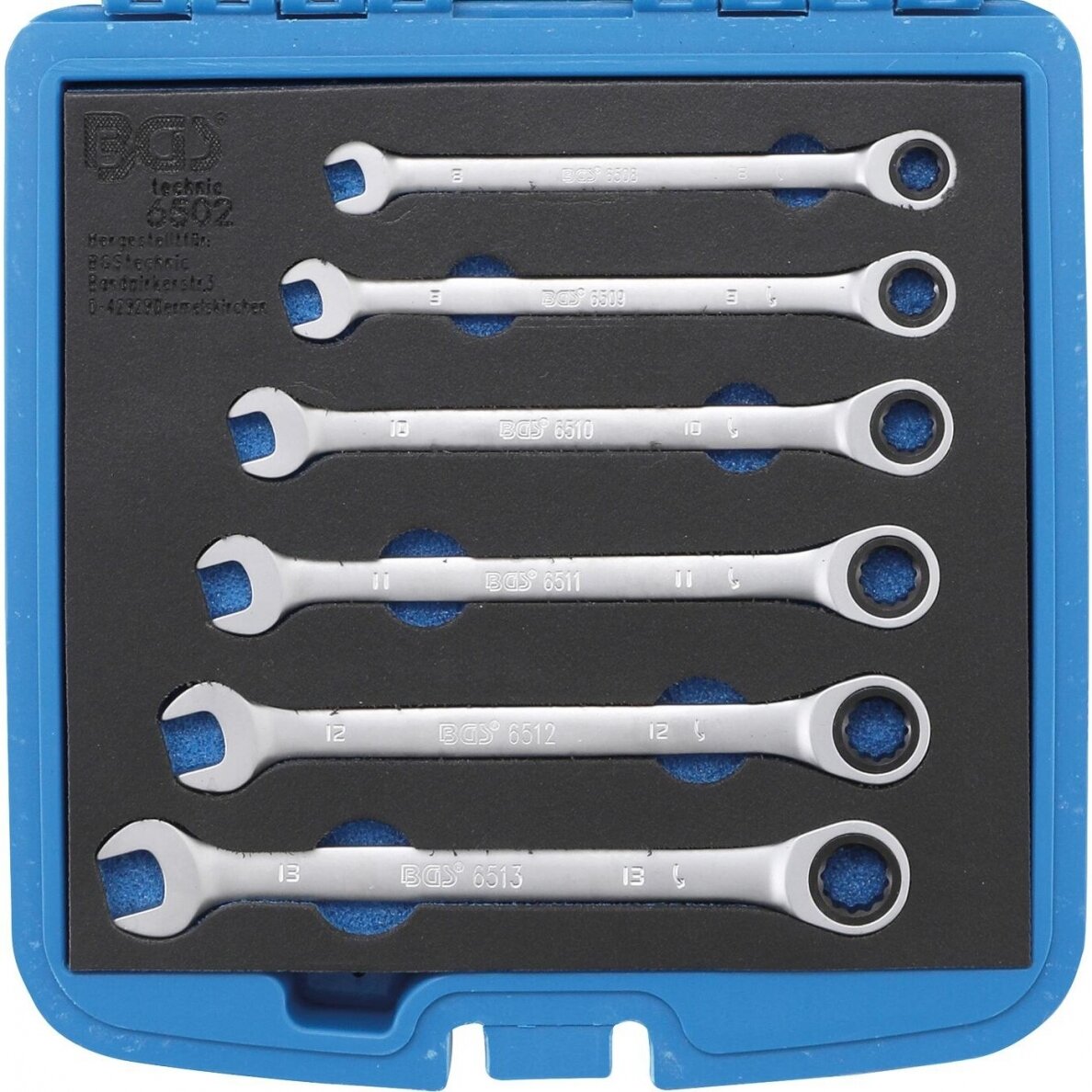 Terkšlinių raktų rinkinys | 8 - 13 mm | 6 vnt. (6502) 1 Terkšlinių raktų rinkinys | 8 - 13 mm | 6 vnt. (6502) 1