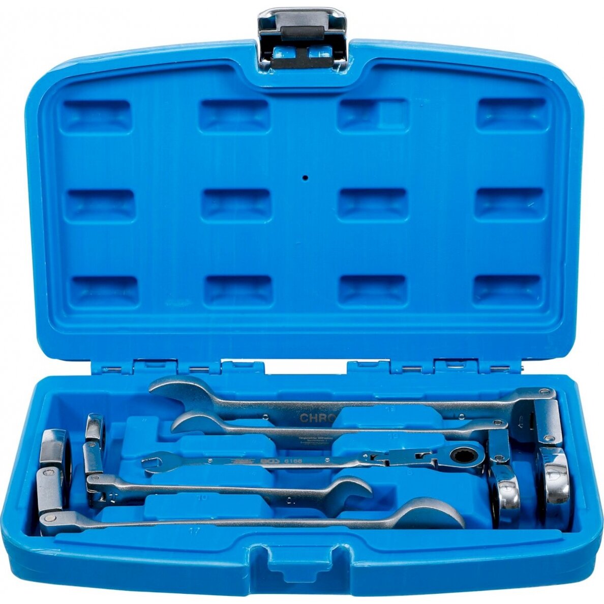 Terkšlinių raktų rinkinys | dvigubas šarnyras | 8-19 mm | 5 vnt. (6181) 1 Terkšlinių raktų rinkinys | dvigubas šarnyras | 8-19 mm | 5 vnt. (6181) 1