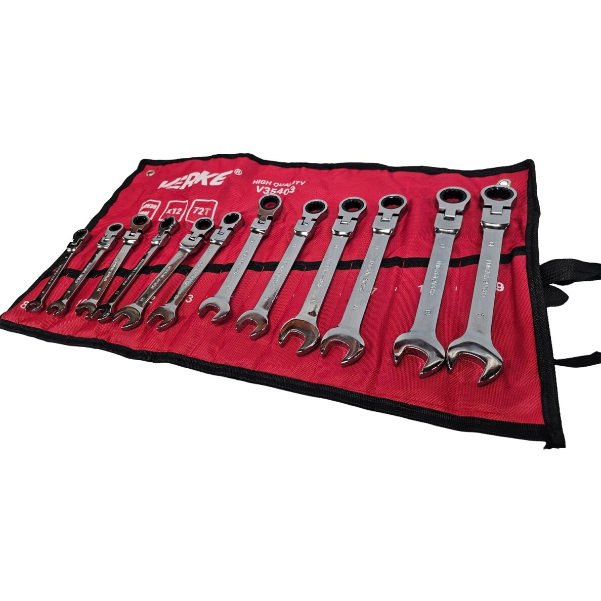 Terkšlinių raktų rinkinys | šarnyriniai | 8-19 mm | 12 vnt. (H00403)