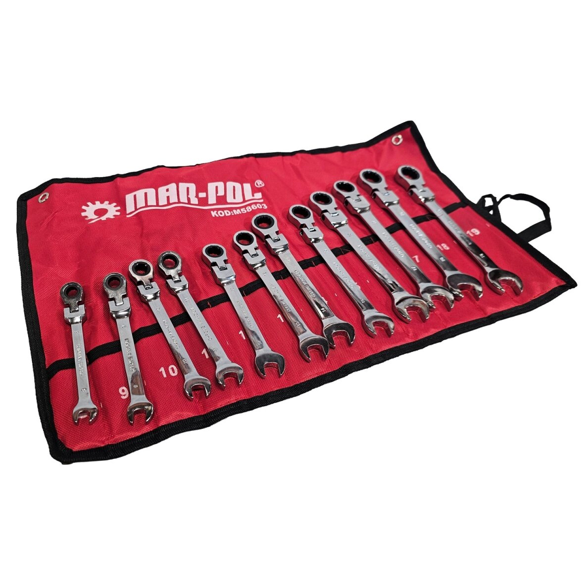 Terkšlinių raktų rinkinys | šarnyriniai | 8-19 mm | 12 vnt. (H00603) Terkšlinių raktų rinkinys | šarnyriniai | 8-19 mm | 12 vnt. (H00603)