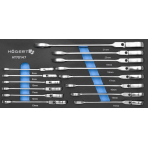 Terkšlinių raktų vartomu galu komplektas 8-21 mm / su dėklu vežimėliui Terkšlinių raktų vartomu galu komplektas 8-21 mm / su dėklu vežimėliui