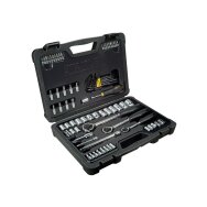 Terkšlės ir galvičių komplektas 80 vnt 1/2, 1/4, 3/8 Terkšlės ir galvičių komplektas 80 vnt 1/2, 1/4, 3/8