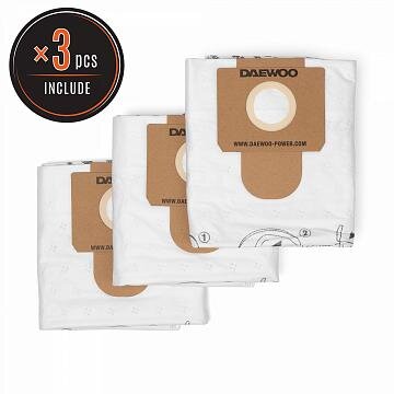 Dulkių surinkimo maišeliai DAEWOO DAVC 25TB, 3 vnt. Dulkių surinkimo maišeliai DAEWOO DAVC 25TB, 3 vnt.