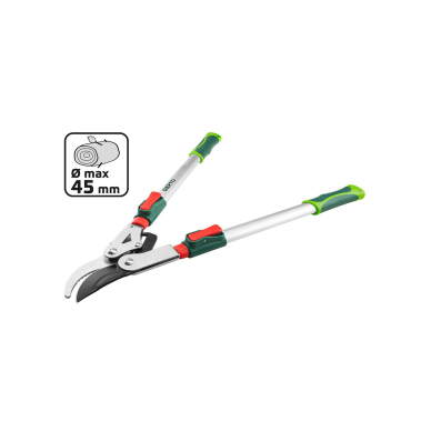Telescopic pruning shears 670 mm, cutting diameter 45 mm, aluminum handles 6