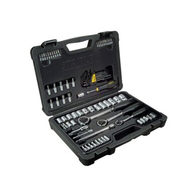 Terkšlės ir galvičių komplektas 80 vnt  1/2, 1/4, 3/8 1