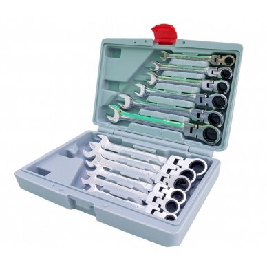 Terkšlinių raktų rinkinys | plast.dėžutė / šarnyriniai | 8-19 mm | 12 vnt. (SK5300) Terkšlinių raktų rinkinys | plast.dėžutė / šarnyriniai | 8-19 mm | 12 vnt. (SK5300)