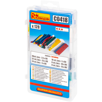 Termo vamzdelių rinkinys 128 vnt. 3 Termo vamzdelių rinkinys 128 vnt. 3