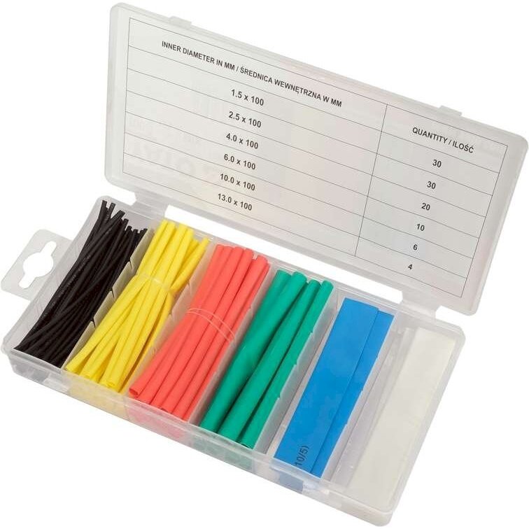 Termo žarnelių (kembrikų) asortimentas | spalvotos | 100 vnt. (YT-068667) Termo žarnelių (kembrikų) asortimentas | spalvotos | 100 vnt. (YT-068667)