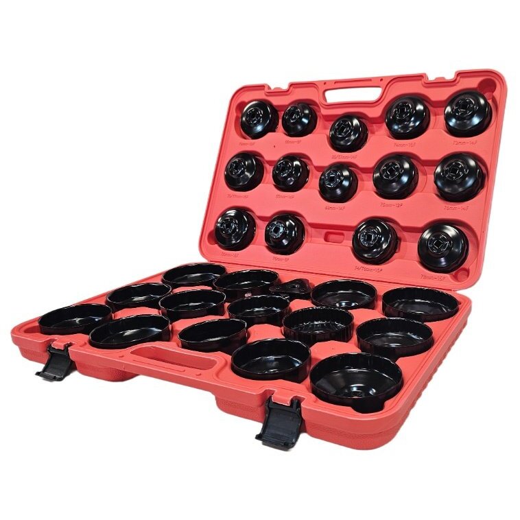 Tepalo filtro raktų / lėkštelių rinkinys su reguliuojamu trikoju raktu | 31 vnt. (WS2700)