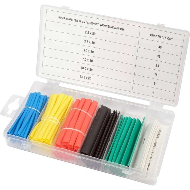 Termo žarnelių (kembrikų) asortimentas | spalvotos | 128 vnt. (YT-068668) Termo žarnelių (kembrikų) asortimentas | spalvotos | 128 vnt. (YT-068668)