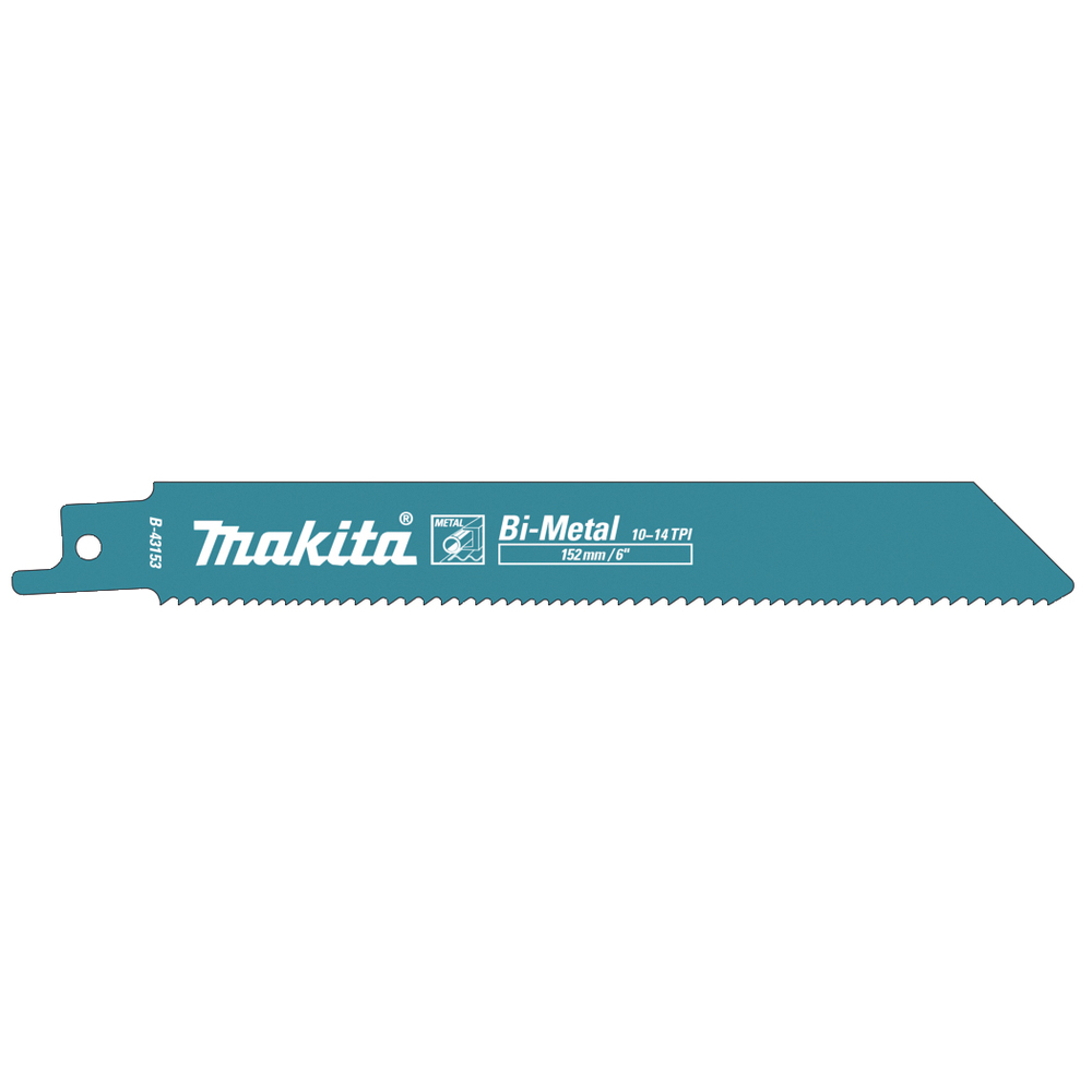 Tiesinio pjūklo pjūkleliai Makita B-43153, BIM 152x1,25mm (10-14tpi), 5 vnt., metalui Tiesinio pjūklo pjūkleliai Makita B-43153, BIM 152x1,25mm (10-14tpi), 5 vnt., metalui
