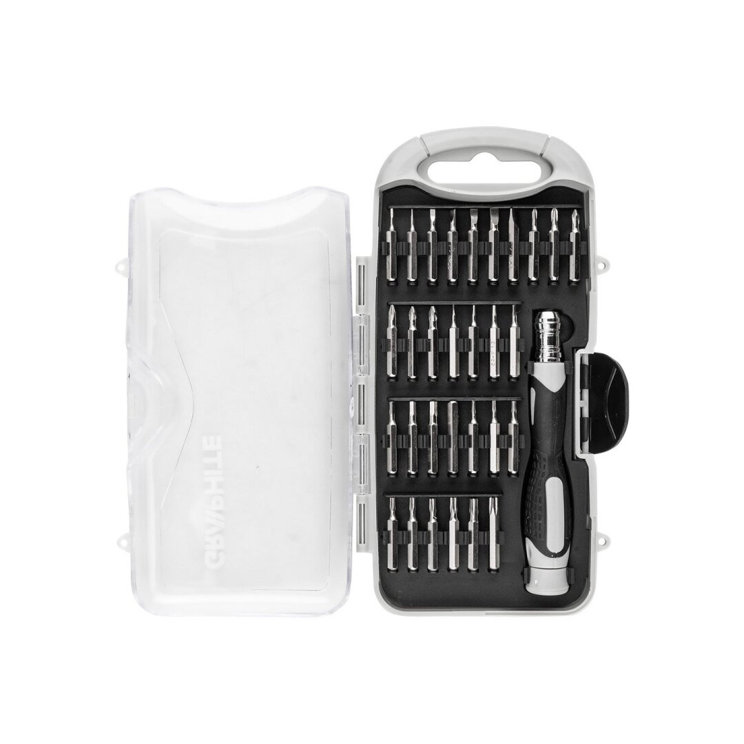 Tikslių antgalių rinkinys 28 mm su magnetiniu laikikliu 100 mm, 31 dalių