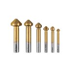 TiN stalviršio grąžtai, 6,3–20,5 mm, rinkinys 6 vnt.