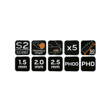 Tiksliųjų atsuktuvų rinkinys 5 vnt NEO 6 Tiksliųjų atsuktuvų rinkinys 5 vnt NEO 6