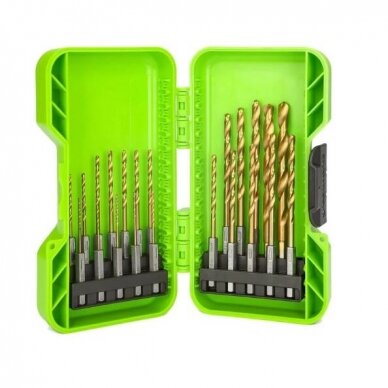 TiN GRĄŽTŲ RINKINYS SU ŠEŠIABRIAUNIU GALU Greenworks APT-22TCHDB-GW, 22 vnt. TiN GRĄŽTŲ RINKINYS SU ŠEŠIABRIAUNIU GALU Greenworks APT-22TCHDB-GW, 22 vnt.