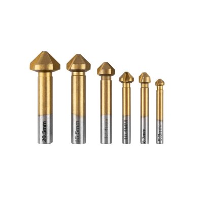 TiN stalviršio grąžtai, 6,3–20,5 mm, rinkinys 6 vnt.
