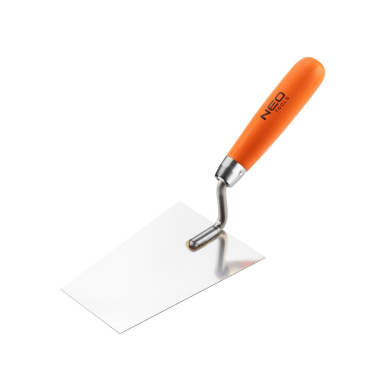 Tinko kraštinė mentele - trapecinė, 140 mm, medine rankena Tinko kraštinė mentele - trapecinė, 140 mm, medine rankena