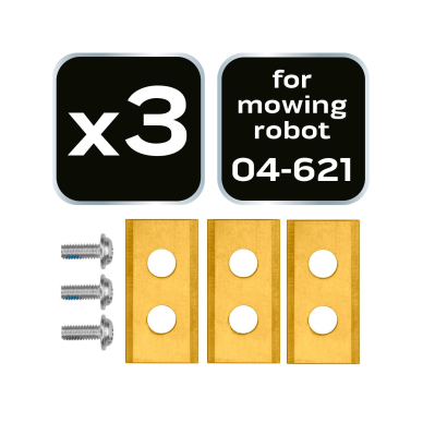 Titanu dengtų peilių rinkinys robotui vejapjovei NEO 04-621 3 vnt. 7 Titanu dengtų peilių rinkinys robotui vejapjovei NEO 04-621 3 vnt. 7