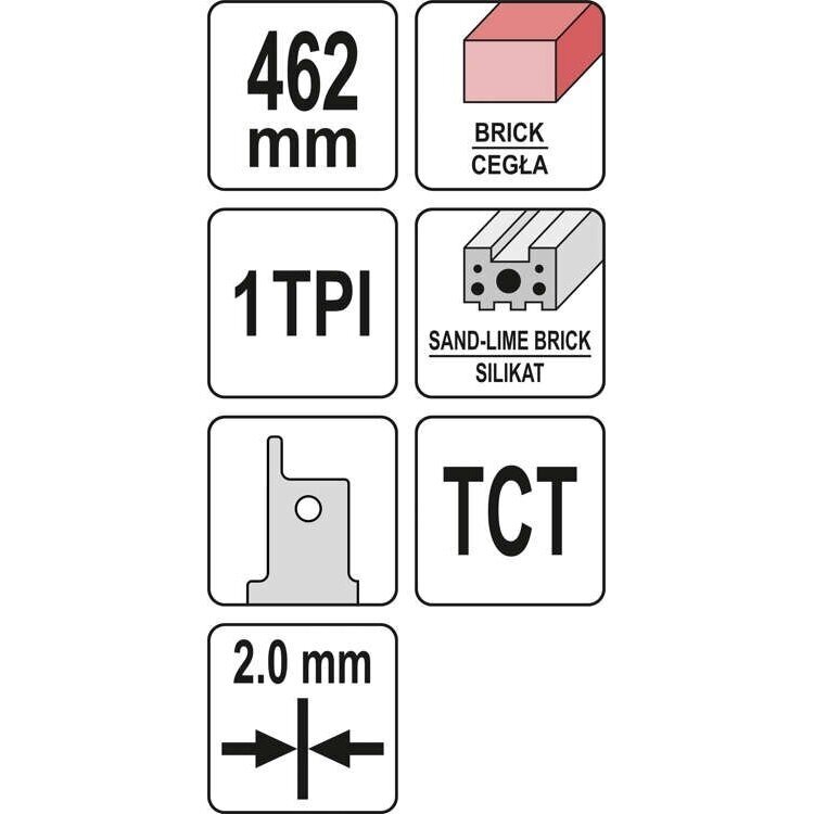 Tiesinio pjūklo geležtė Yato YT-33961, 462mm 2 Tiesinio pjūklo geležtė Yato YT-33961, 462mm 2