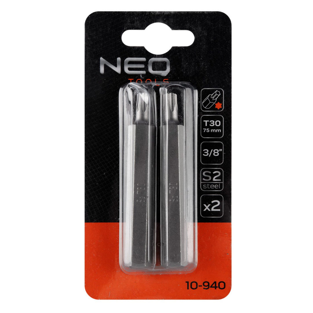 TORX Antgaliukai T30 x 75 mm, S2 x 2 vnt. 1 TORX Antgaliukai T30 x 75 mm, S2 x 2 vnt. 1