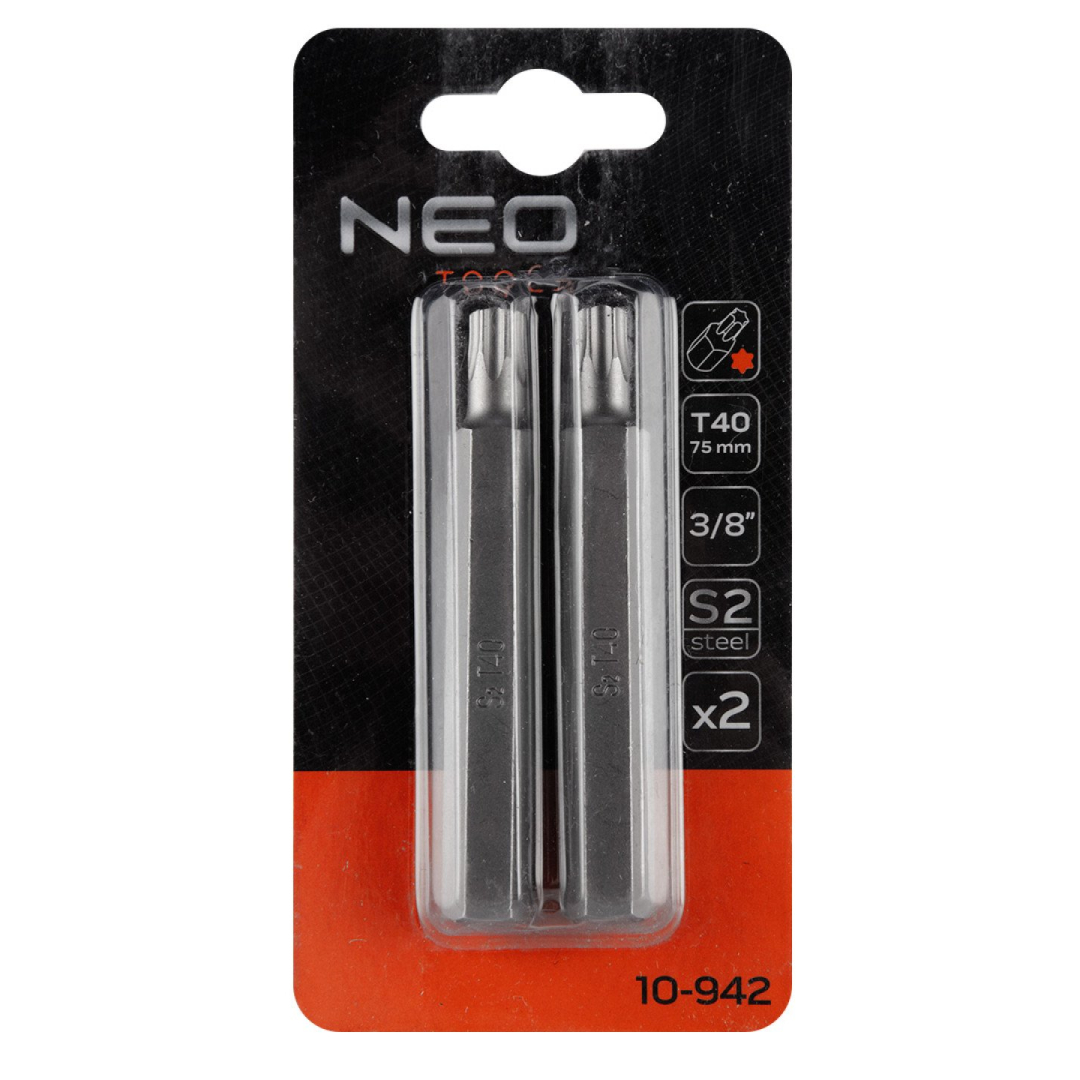 TORX Antgaliukai T40 x 75 mm, S2 x 2 vnt. 1 TORX Antgaliukai T40 x 75 mm, S2 x 2 vnt. 1