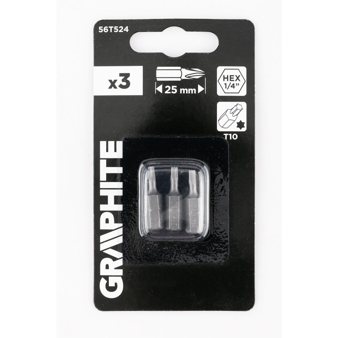 „Torx“ bitai T10 x 25 mm, 3 vnt 1