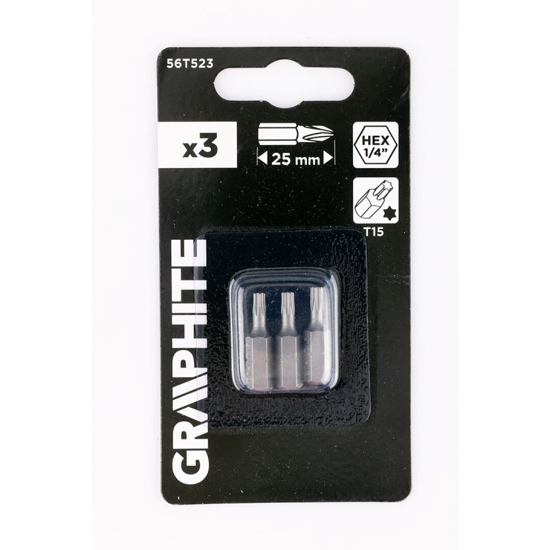 „Torx“ bitai T15 x 25 mm, 3 vnt 1