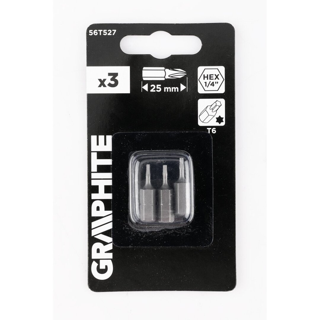 „Torx“ bitai T6 x 25 mm, 3 vnt 1