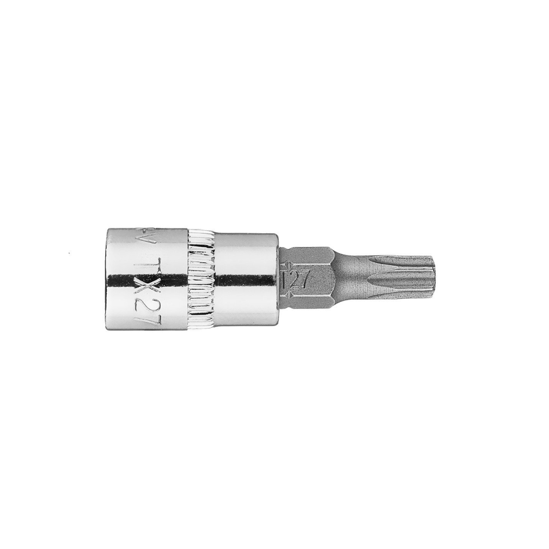 TORX TX27 antgalis su 1/4" galvutė, trumpas, 37 mm 1 TORX TX27 antgalis su 1/4" galvutė, trumpas, 37 mm 1
