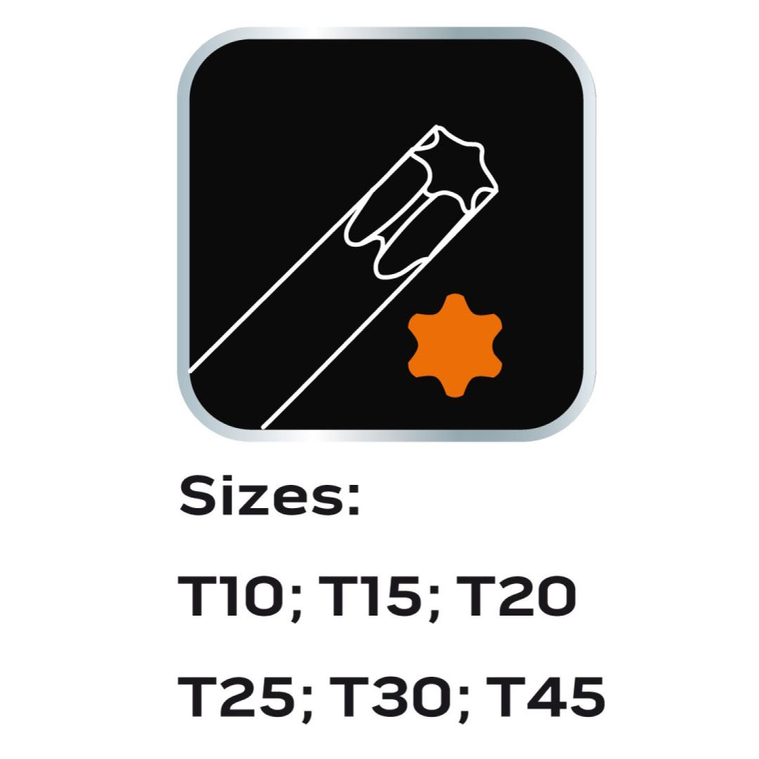 Torx veržliarakčiai 6 vnt 5 Torx veržliarakčiai 6 vnt 5